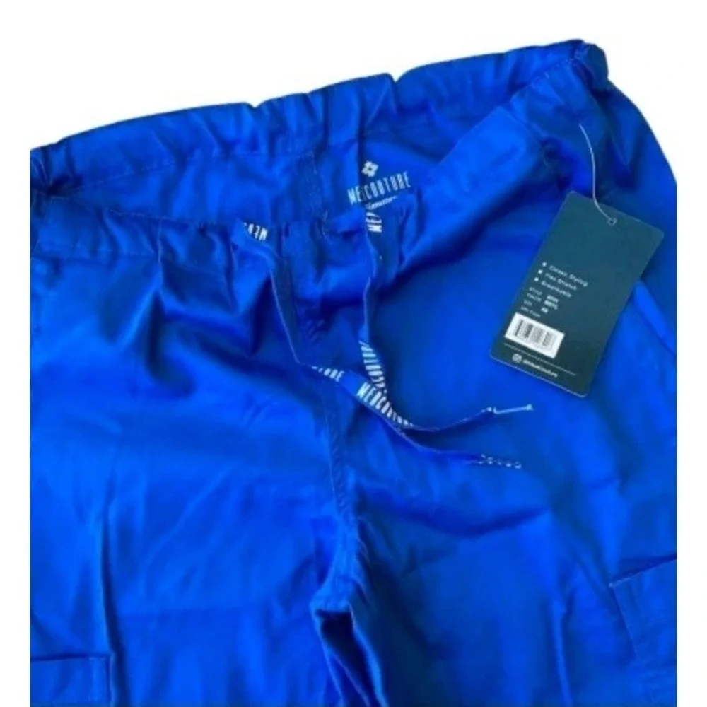 Med Couture Signature Layla Cargo Scrub Pants Women's XS Royal Blue 8741 NWT